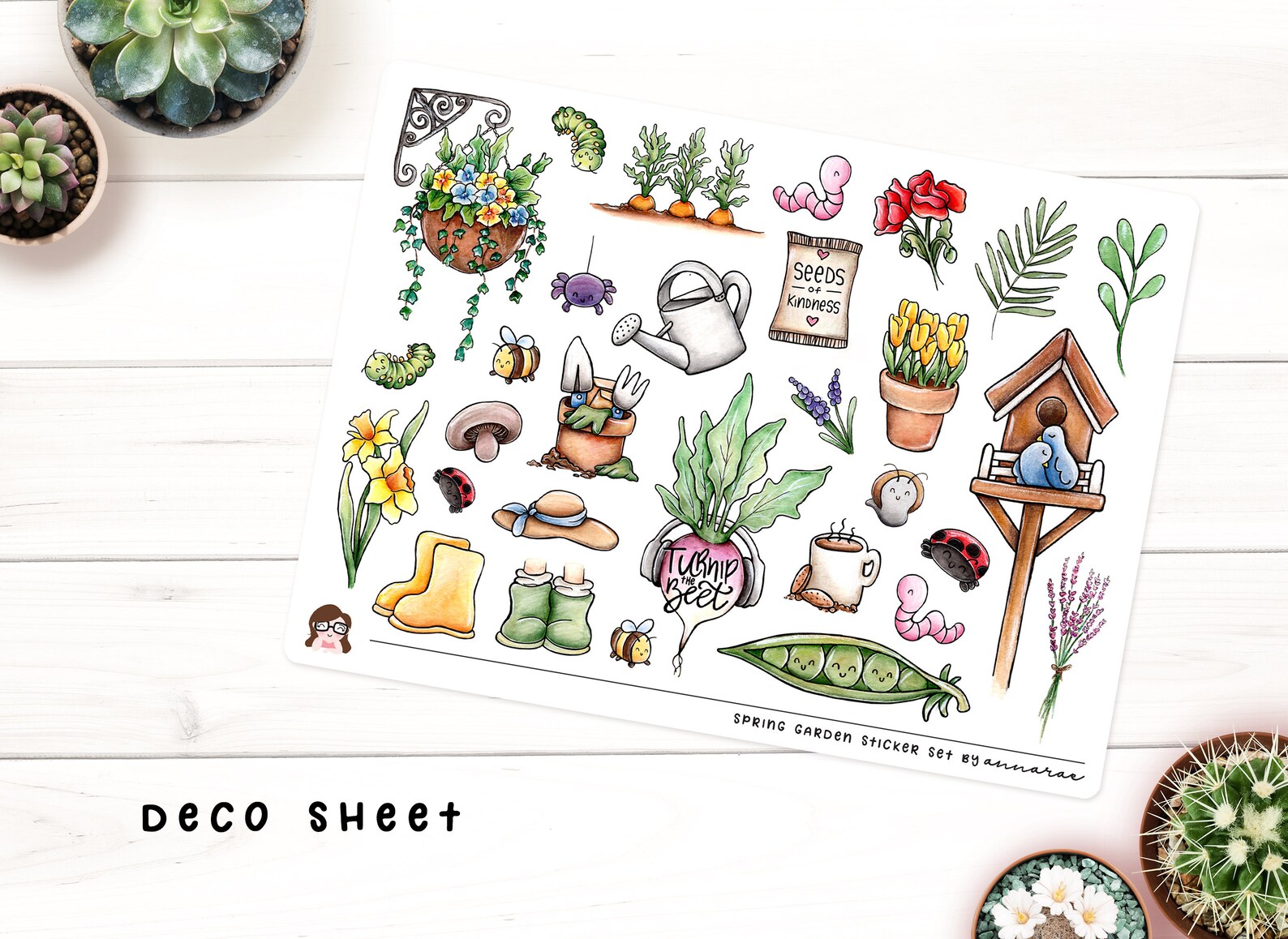 Spring Garden Sticker Set Digital Gardening Stickers Etsy