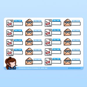 Stickers factuurbetalingsplanner - stickervellen voor budgettracering voor boekhoudboeken en notitieboeken