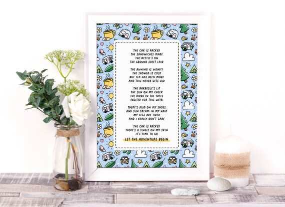 Caravan and Camping Poem Art Print Caravan Gift - Etsy