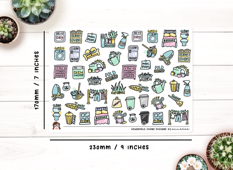 Household Chores Cleaning Planner Stickers Functional Etsy