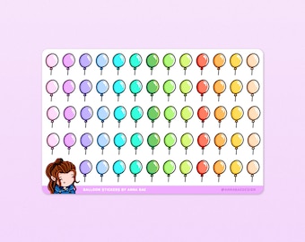 Balloon Stickers - Party Reminder Sticker Sheet for Planners and Journals