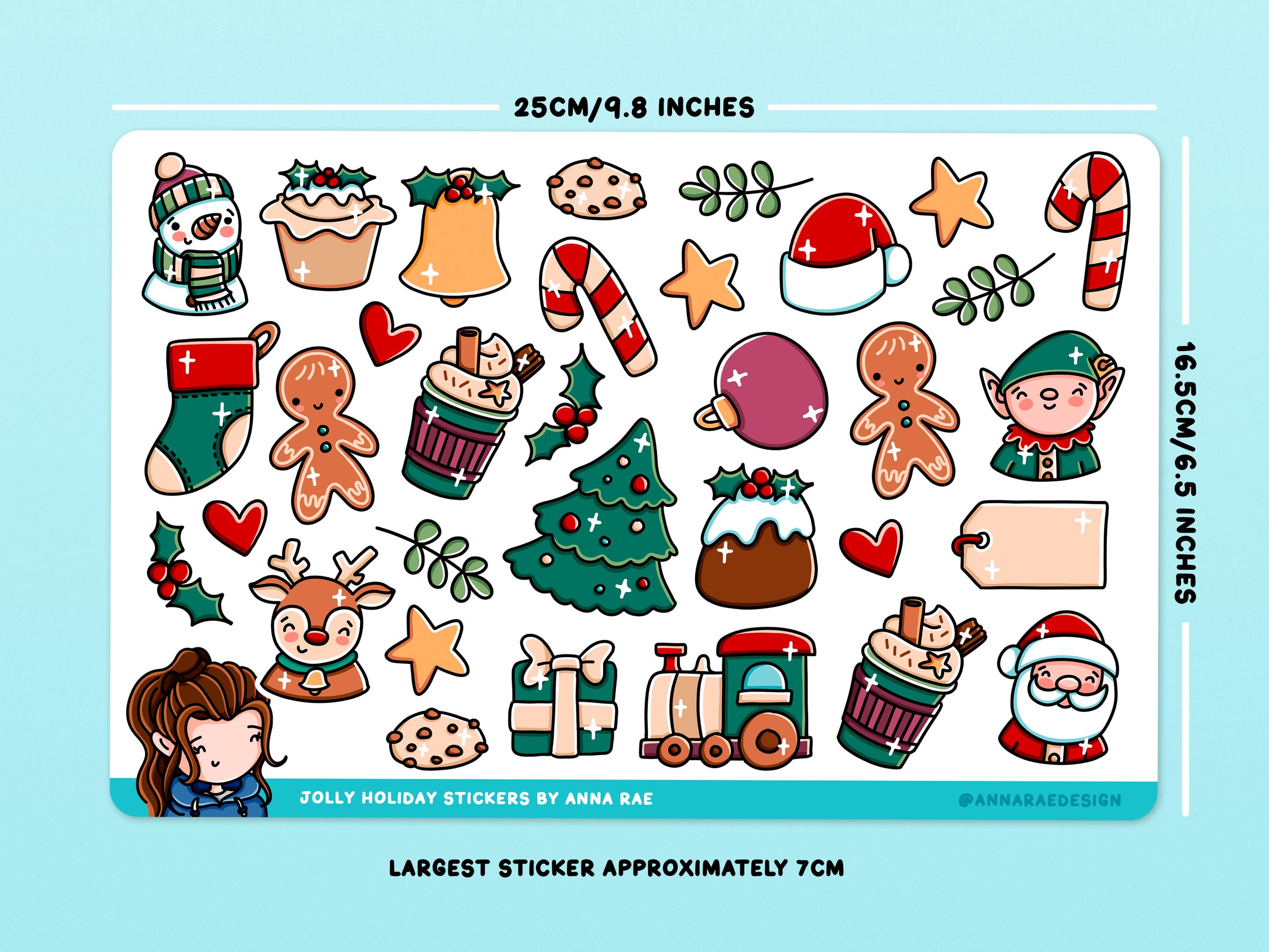 Jolly Holiday Clipart Stickers - Christmas Planner Sticker Sheets for ...