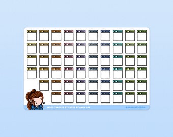Mood Tracker - Emotional Wellness Sticker Sheet for Planners and Journals