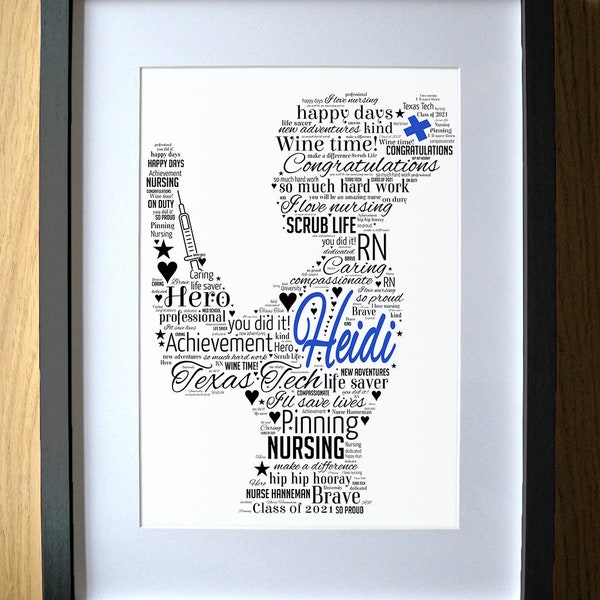 Registered Nurse Gift - Qualification - Pinning Ceremony Gifts for Nurses - Exams Passed - Graduated - Qualified - Word Art Design