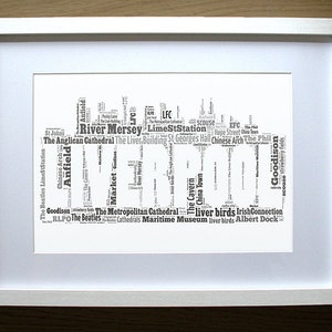 Liverpool Waterfront - Skyline Wall Art Print - great gift idea - souvenir - for students of the city - university keepsake