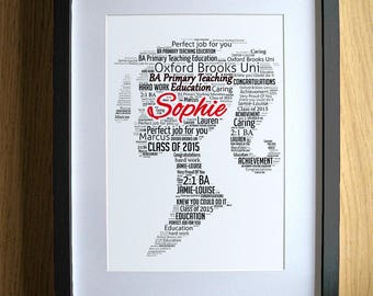 Personalized Graduation Gifts for Girls Word Art - Girl - Degree Gift Graduate Congratulations Keepsake