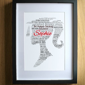 Personalisierte Abschlussgeschenk für Mädchen - Honours Degree Geschenke Mädchen - Congrats - Universitätsabschluss - Word Art
