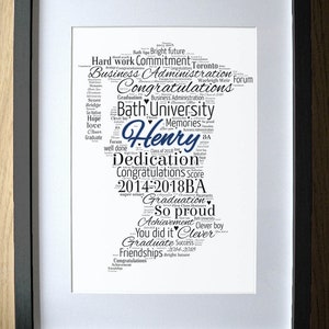 Universitätsabschluss Geschenk für Sohn - Mann - Junge - Grad Geschenk graduierter - Personalisierte Diplom Wandkunst - Glückwunsch grad