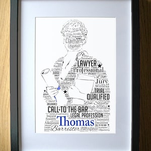 Call to the Bar - Legal Qualification Gift - Qualified Barrister - Solicitor - Silks - Law Gifts - Word Art Design
