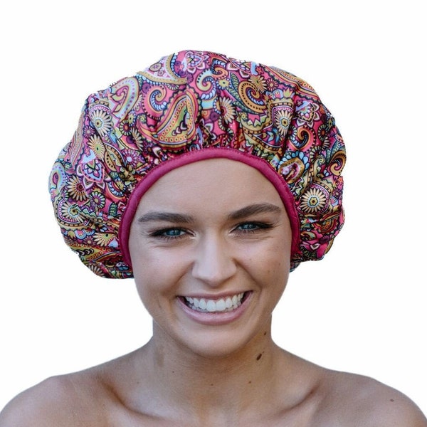 Shower Cap Delux - Triple Layer - Microfiber Lined - Frizz Protection - Saves The Blow Wave - Comfortable - Hair Cre
