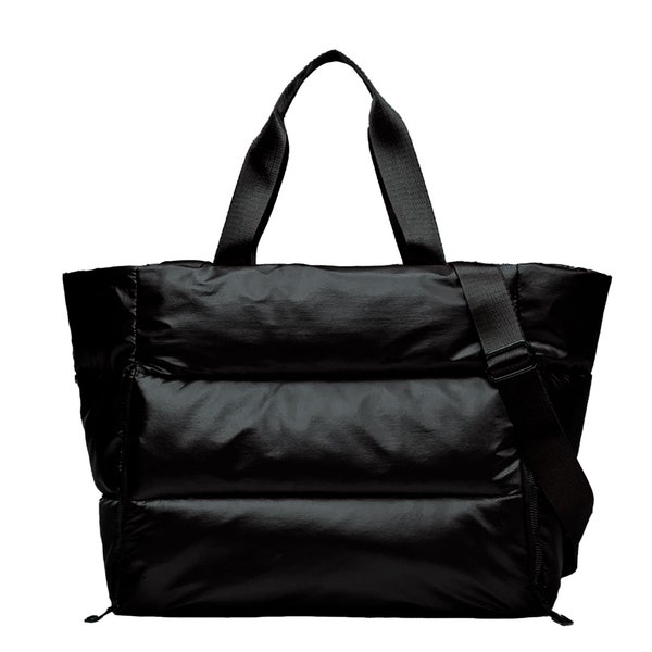 Black Handbag - Gym Bag - Workout Bag - Yoga Bag - Travel Tote - Padded Tote -  Waterproof