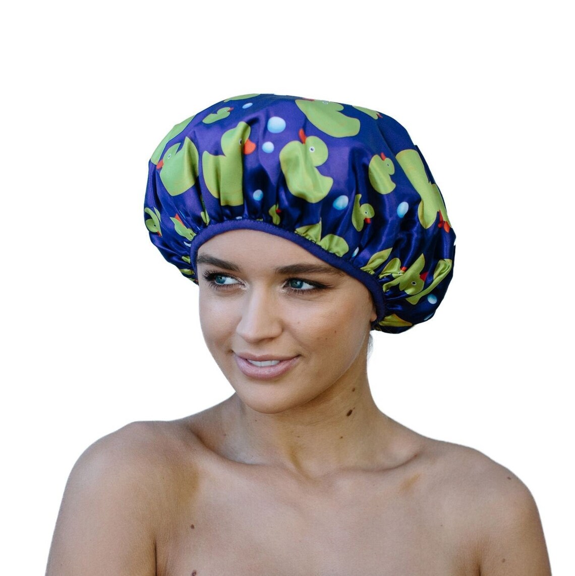 Duck Shower Cap Triple Layered Bath Shower Cap Pretty Shower Etsy