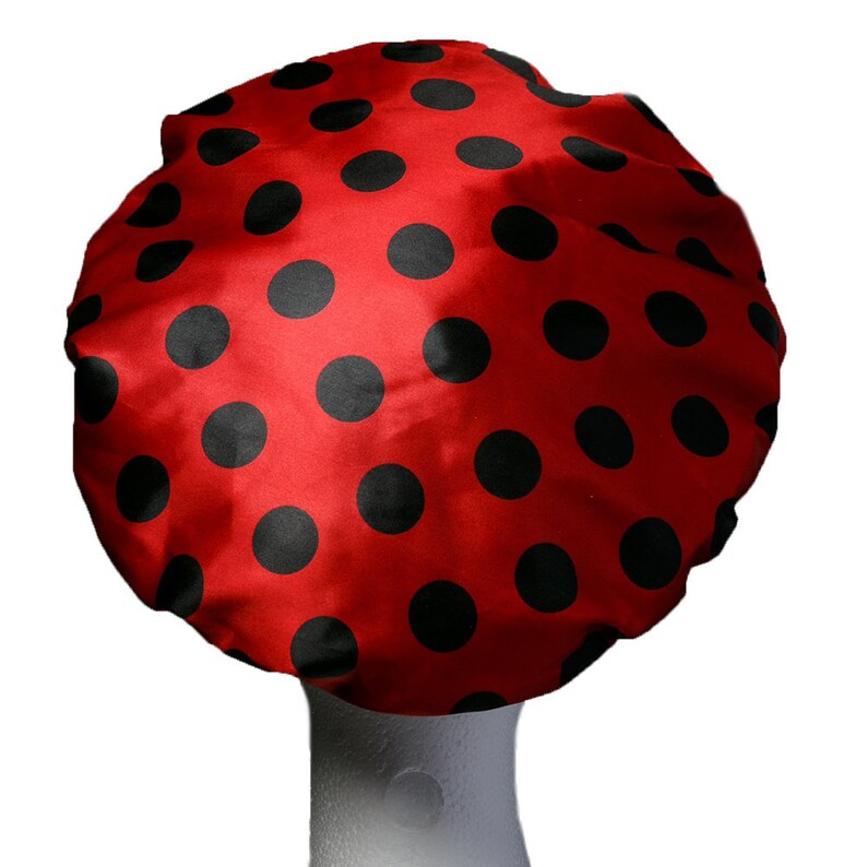 Ladybug Microfibre Lined Luxury Shower Cap Ultra Protective Image 0