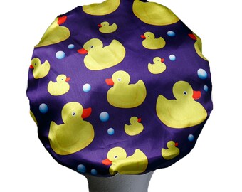 Small Shower Cap - Hair Care - Waterproof - Hair Protection - Three Layers - Small Sizes - Duck Print