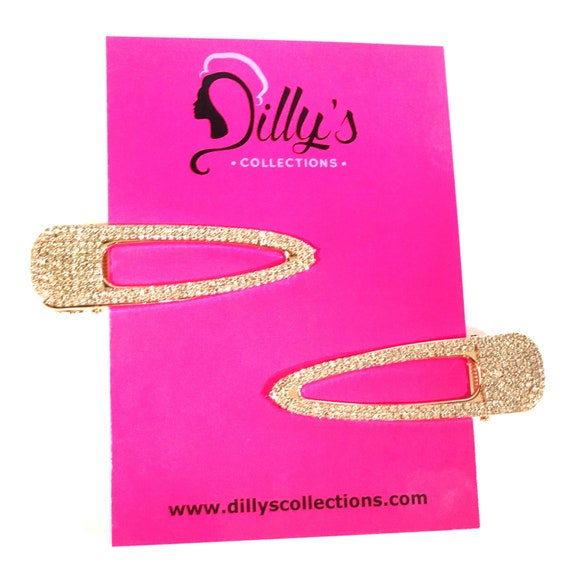 Crystal Rhinestone Hair Clips Large Set Of 2 Hair Etsy