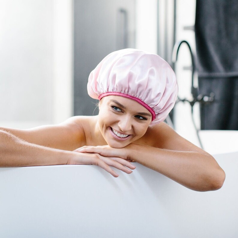 Luxury Shower Cap Triple Layer Protects The Blow Out Etsy