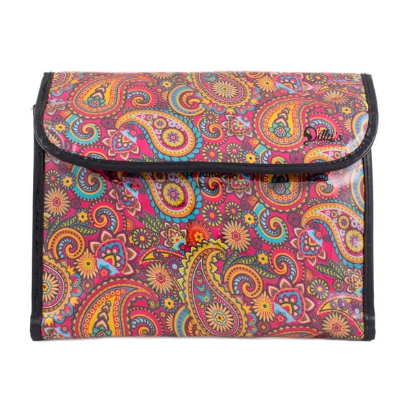 Hanging Cosmetic Bag - Flip Bag - Multiple Compartments - Hanging Travel Accessory  - Waterproof  - Retro Design