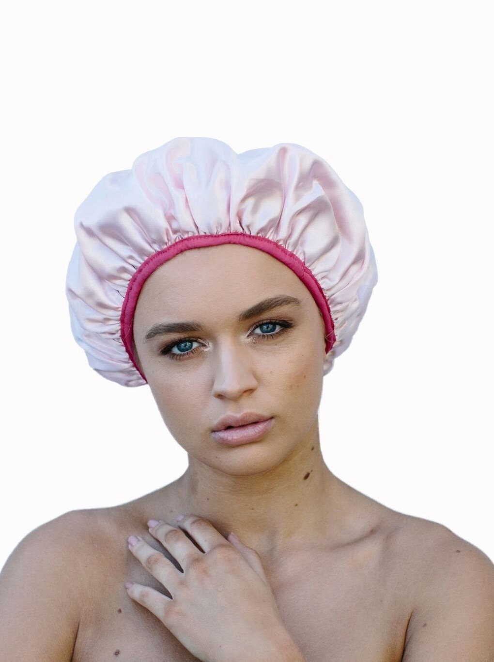 Pink Shower Cap Triple Lined Comfortable Protects The Etsy