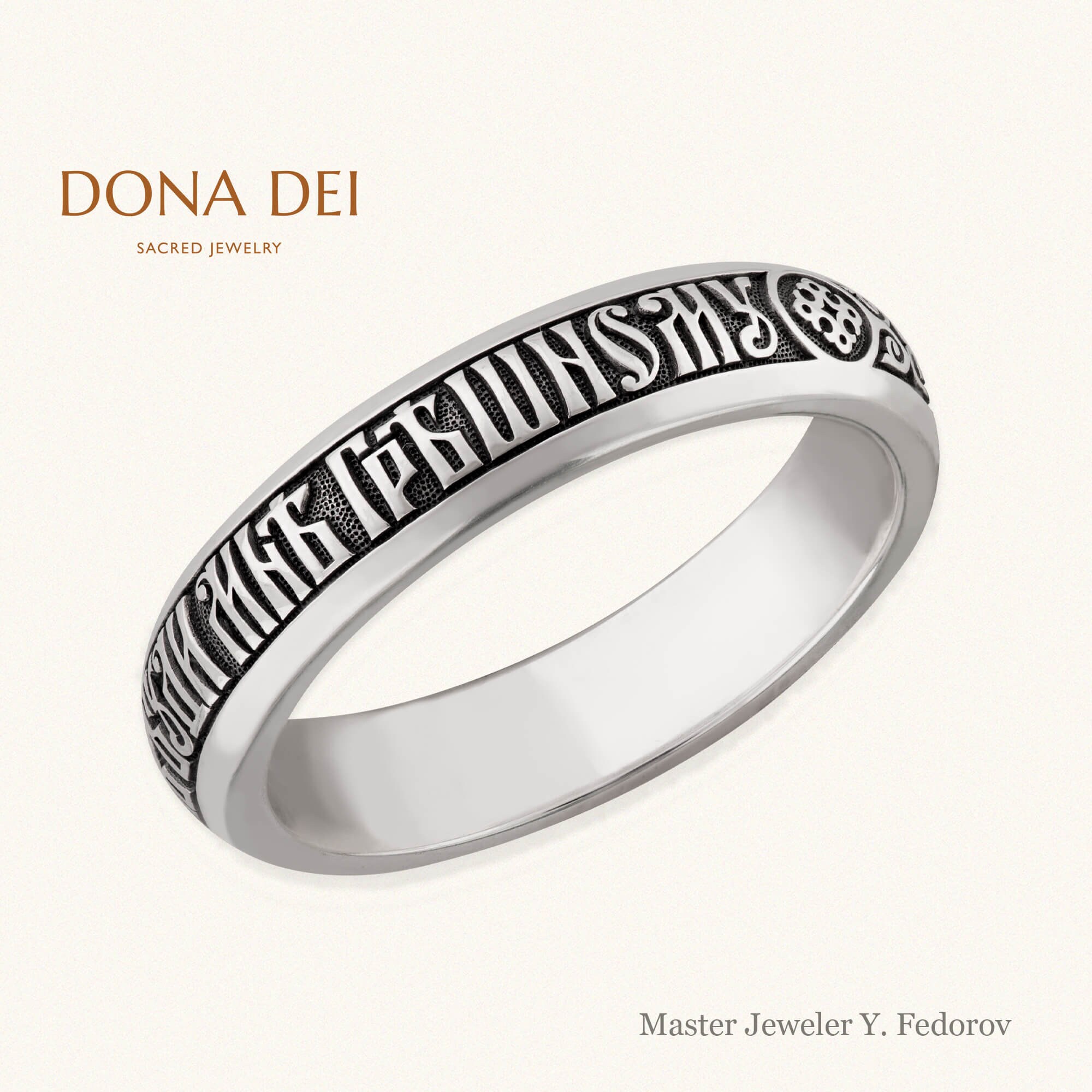 CROSS AND ICON Russian 925 Sterling Silver Orthodox Ring Old Slavonic with Prayer Faith CROSS AND ICON Russian 925 Sterling Silver Orthodox Ring Old Slavonic with Prayer Faith