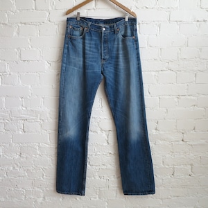 Vintage 1980er Levis 501 Jeans High Waist Unisex Blau Washed Out Grunge Hose Americana Boyfriend Jeans Hose W 36 L 36