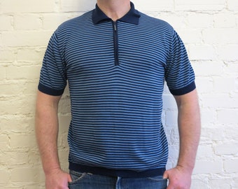 MARIMEKKO Mens Shirt Nautical Top Navy Blue Striped Sailor Top Marine Sweater Short Sleeves Jersey Shirt Extra Large Size
