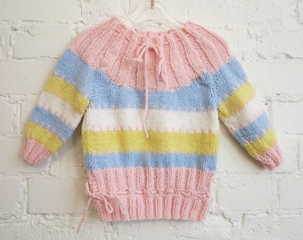 Multicolor Toddlers Sweater Kids sweater Pink Blue Yellow Baby Pullover Knitted Kid Sweater Girls Sweater Size 12 Month