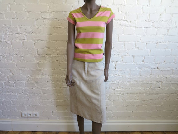 Natural Linen Skirt Midi Linen Skirt A Line Skirt… - image 2