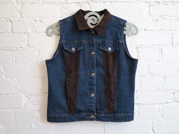 Buy Denim Vest Women's Vest Blue Denim Vest Jean Waistcoat Womens Country  Western Boho Studded Sleeveless Jean Jacket Large Size Online in India -  Etsy