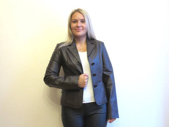 women's genuine leather blazers