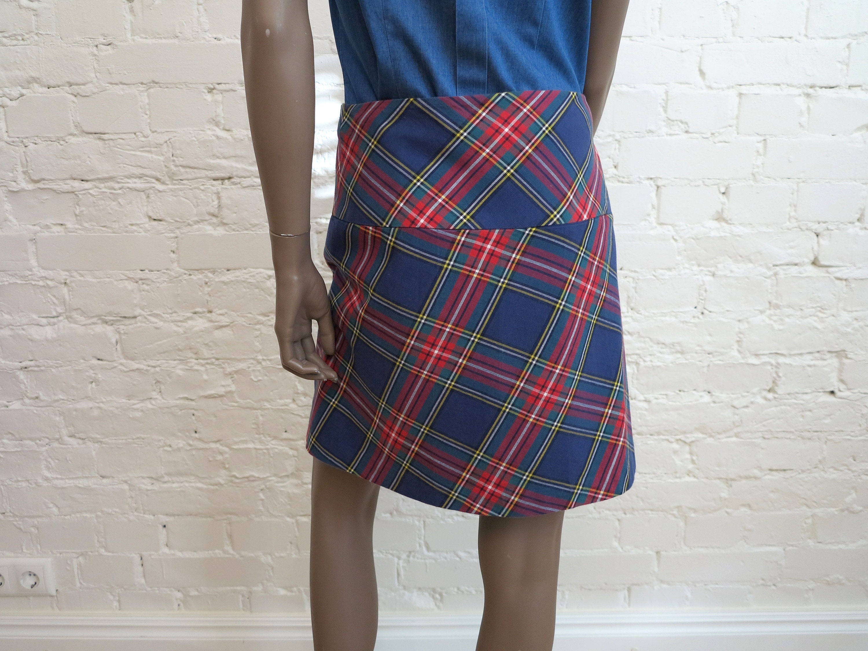 Vintage 90s TOMMY HILFIGER Skirt Blue Red Green Tartan Plaid Skirt  Schoolgirl Skirt Mini Skirt Wrap Checkered Skirt Back to School Size S -  Etsy