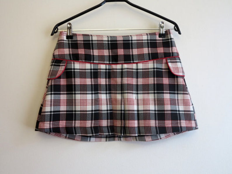 Black White Red Grey Skirt Tartan Plaid Skirt Mini Skirt Etsy