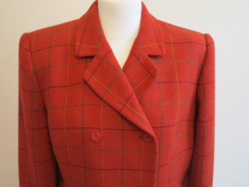 Women's Orange Plaid Jacket Womens Formal Jacket Lambs | Etsy