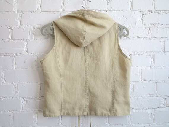 Light Mustard Yellow Linen Blouse Sleeveless Line… - image 6