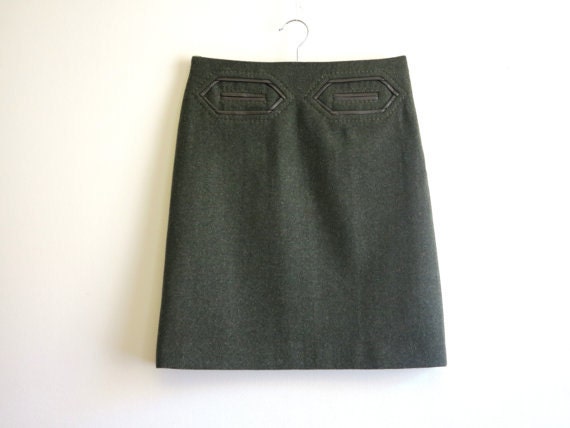 Vintage ESCADA Skirt Moss Green Skirt Green Penci… - image 1