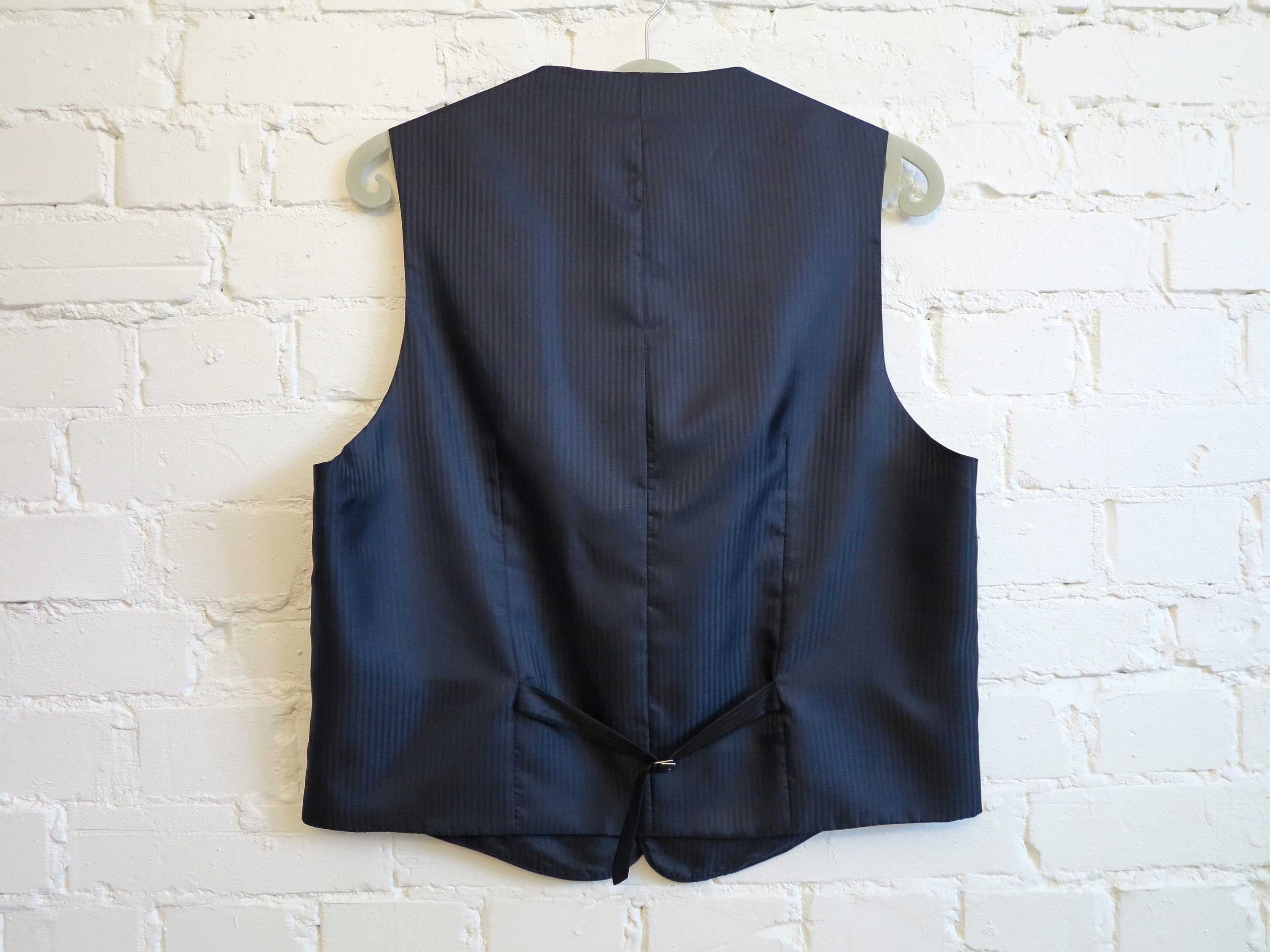 Dark Blue Striped Mens Vest Formal Vest Fitted Gentlemen's Etsy