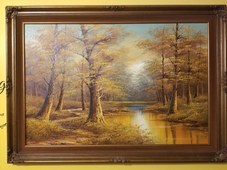 Vintage Original Oil Painting by Phillip Cantrell Large 32 in x 43in image 2