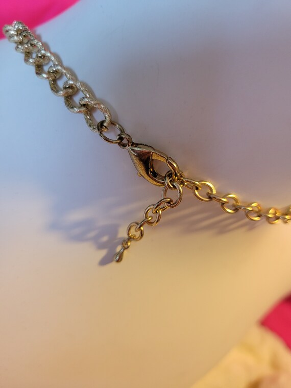 Multiple crystal colored statement piece necklace - image 10