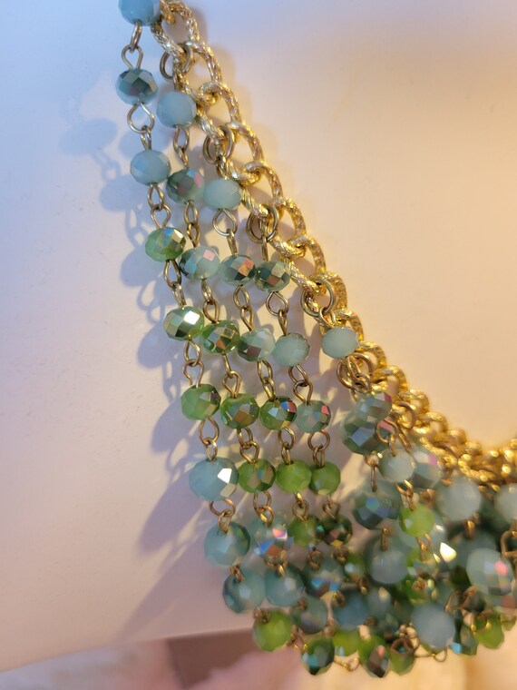 Multiple crystal colored statement piece necklace - image 8