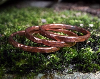 Copper ring, hand hammered ring, simple ring, hammered ring, medieval ring, hammered copper band ring