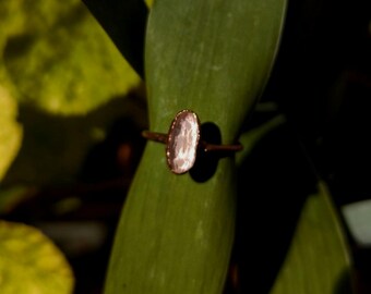 Tourmaline Ring US 6.75 • Rose Tourmaline Copper Ring • Boho Faceted Crystal Statement Ring • Handmade Gemstone Jewelry