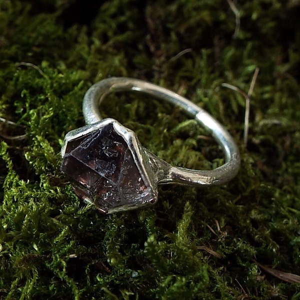 Herkimer Diamond Ring, B-Stock, Herkimer Diamond, US 4.5, Statement Ring, Gemstone Ring, Crystal Ring, Engagement Ring, Raw Crystal