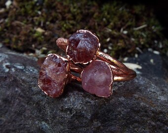 Spinel Ring, Gemstone Ring, Raw Spinel Ring, Crystal Ring, Statement Ring, Copper Ring, Boho Ring, Raw Crystal Ring, Crystal Ring, Bohemian