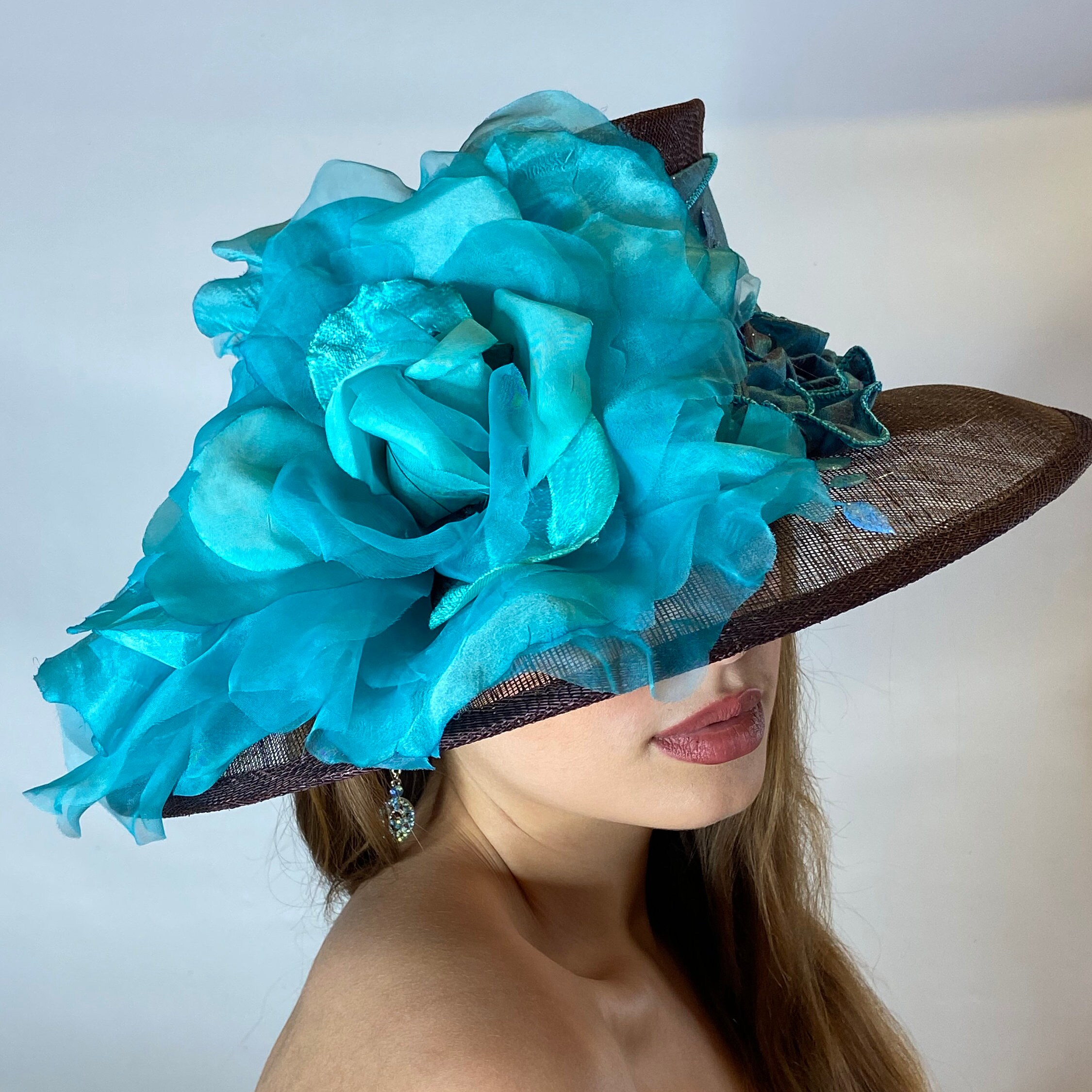 Brown Hat With Blue Flower Kentucky 
