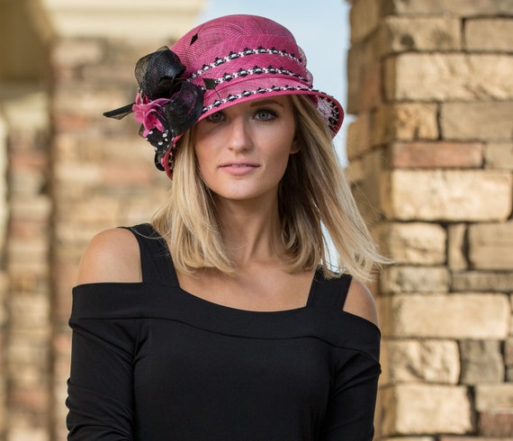 pink cloche hat