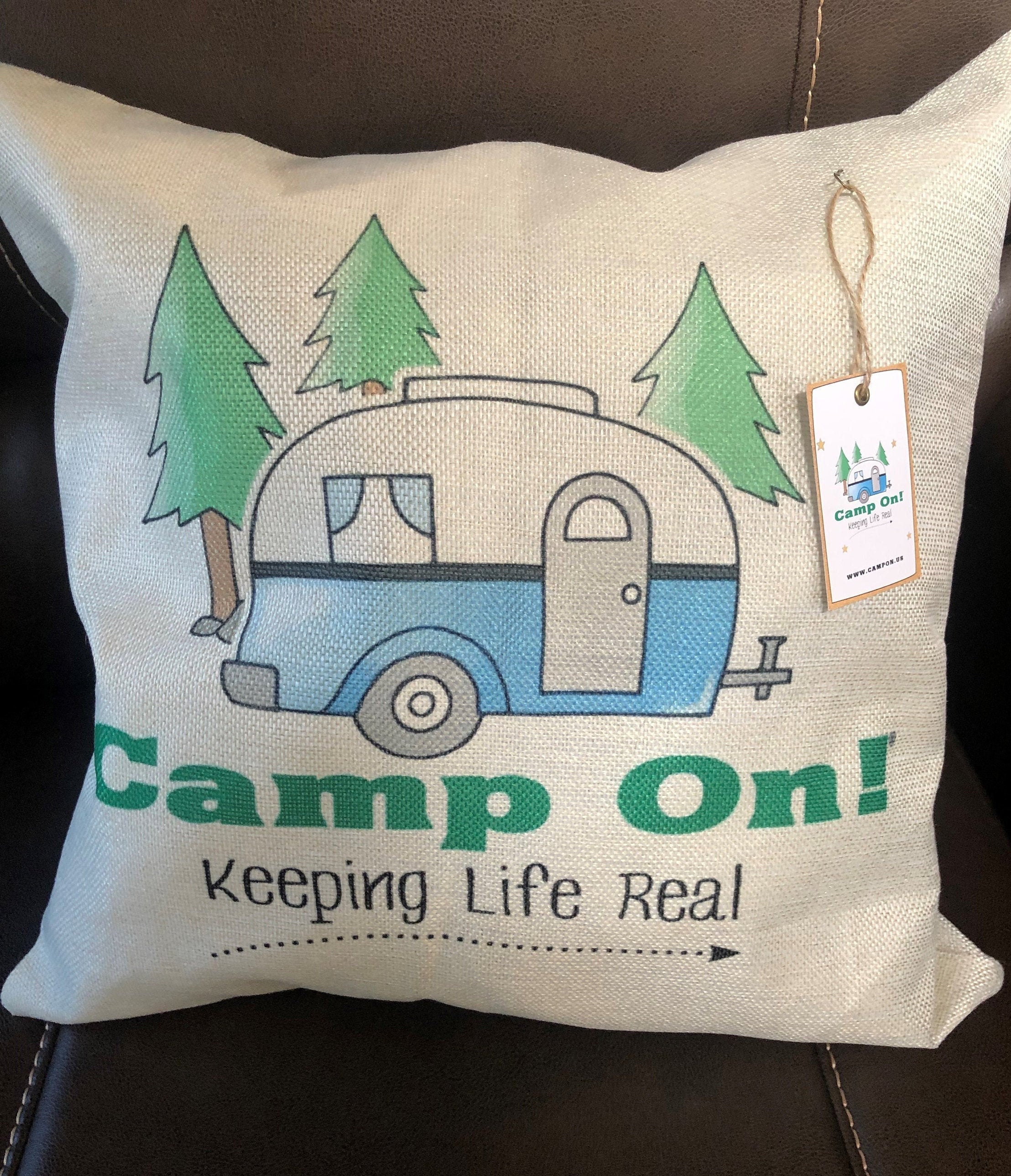 Linen Camper Pillowcase / Camping Pillow Cover / Classy Etsy España