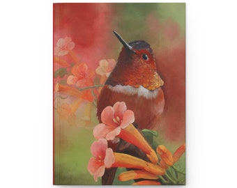 Trumpet Vine Hummingbird- Hardcover Journal Matte