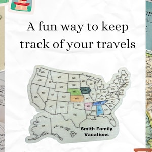 Personalized USA Travel Tracker Magnet | Color‑In States Visited | Wooden Map Magnet or Ornament for Tracking Trips and Adventures