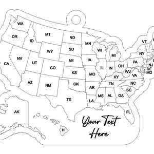 USA Travel Magnet and Ornament Digital File | Laser Engraver | Cricut | Glowforge | Xtool | Lightburn | Digital Download Only