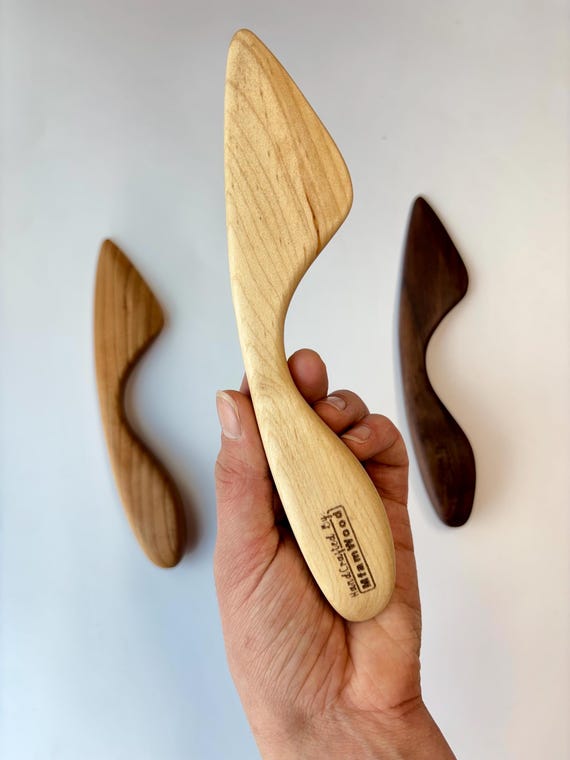 Wooden Swedish Knife | Handcrafted Wooden Spreader made from Maple, Cherry, or Walnut | Handmade Kitchenware | Charcuterie & Appetizer Tool