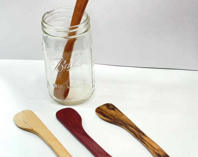 Featured listing image: Handcrafted Long Handle Wooden Spreader: Jar Scraper, Personalized Gift Set Option